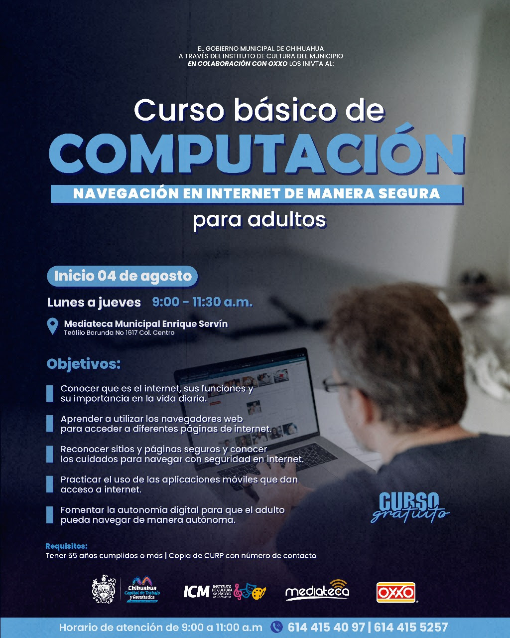 Invita Municipio a personas adultas al Curso Básico de Computación en la Mediateca Municipal