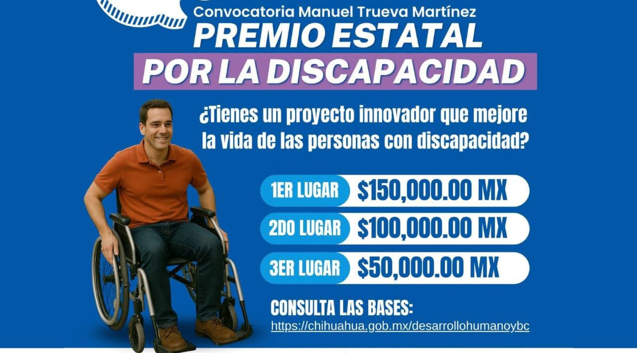 Cierra este 3 de noviembre convocatoria del Premio Estatal por la Discapacidad “Manuel Trueva Martínez 2025”