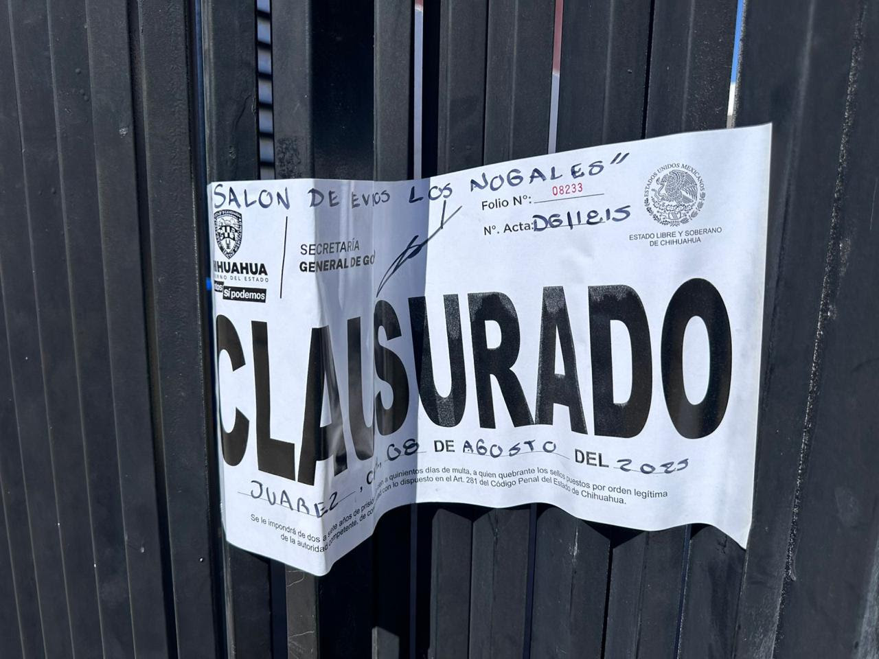 Realiza Gobernación Estatal 359 inspecciones y clausura 17 establecimientos durante la última semana
