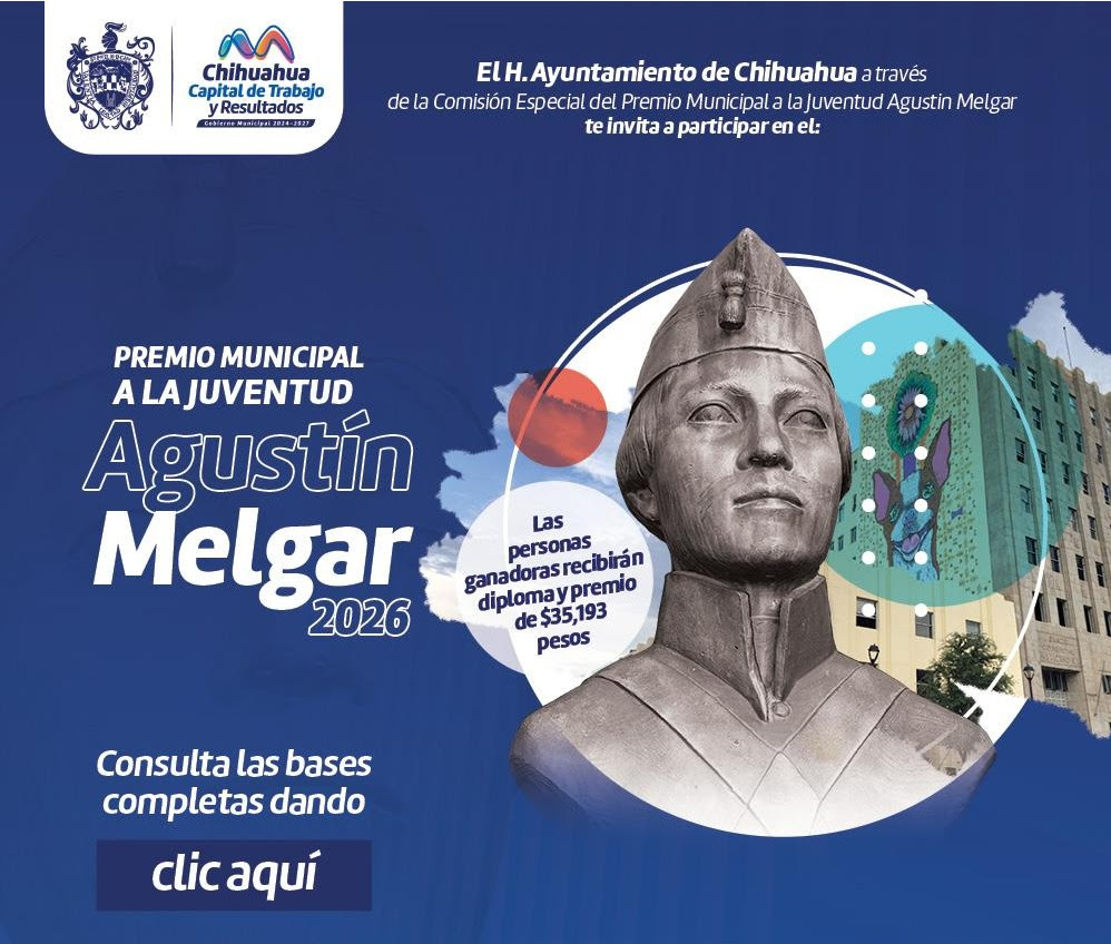 Invita Gobierno Municipal a participar en el Premio Municipal a la Juventud “Agustín Melgar” 2026