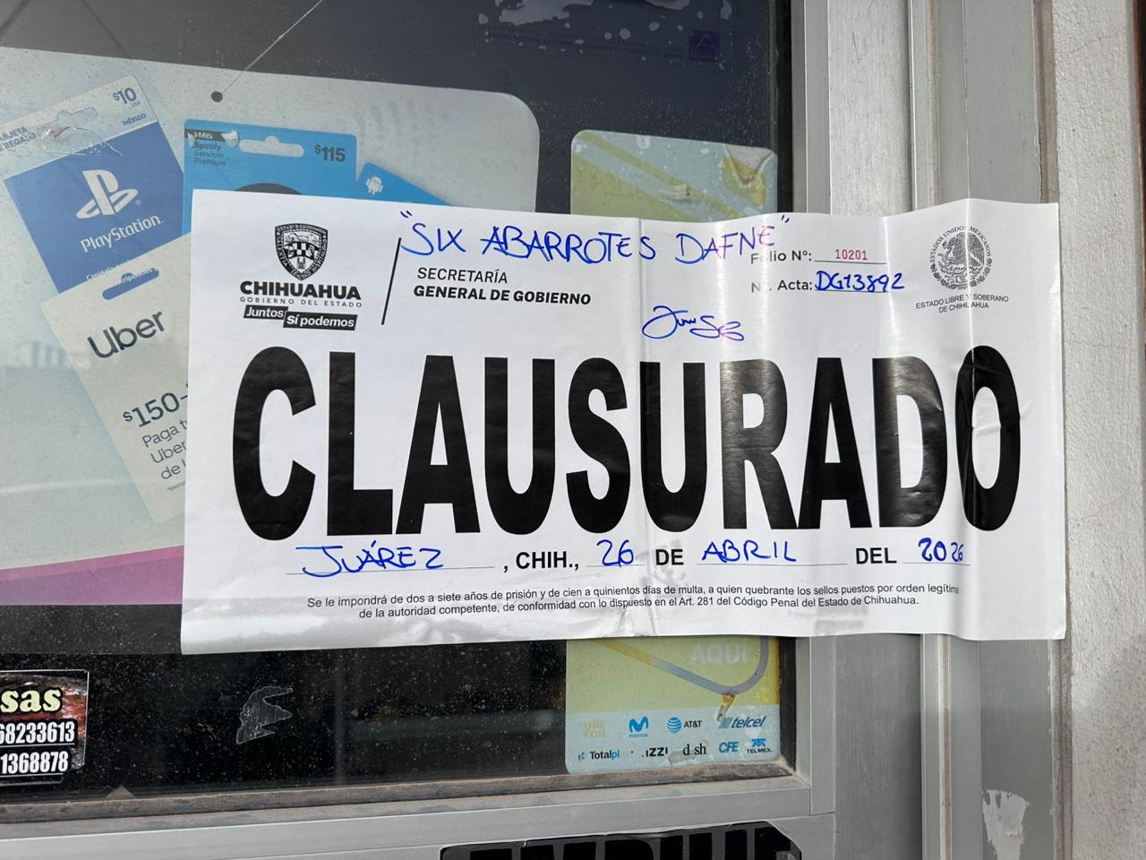 Realiza Gobernación Estatal 358 inspecciones y clausura 17 establecimientos en la última semana
