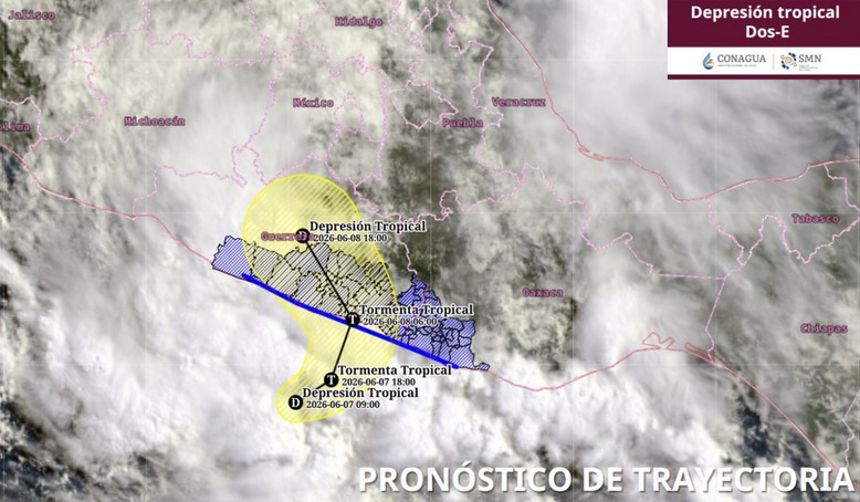 Depresión Tropical Dos-E: Protección Civil eleva alerta ante el primer golpe ciclónico en México