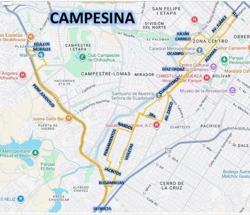 Cambios en la ruta Campesina-Sector 3-Santa Rosa; así quedará