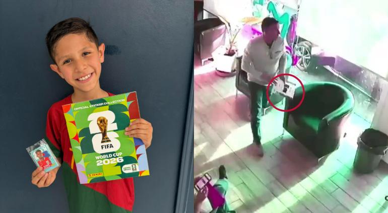 Niño que perdió su álbum en car wash recibió uno nuevo y estampitas🎦