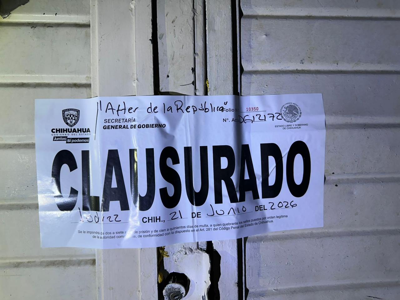 Realiza Gobernación estatal 358 inspecciones y clausura 7 establecimientos durante la última semana